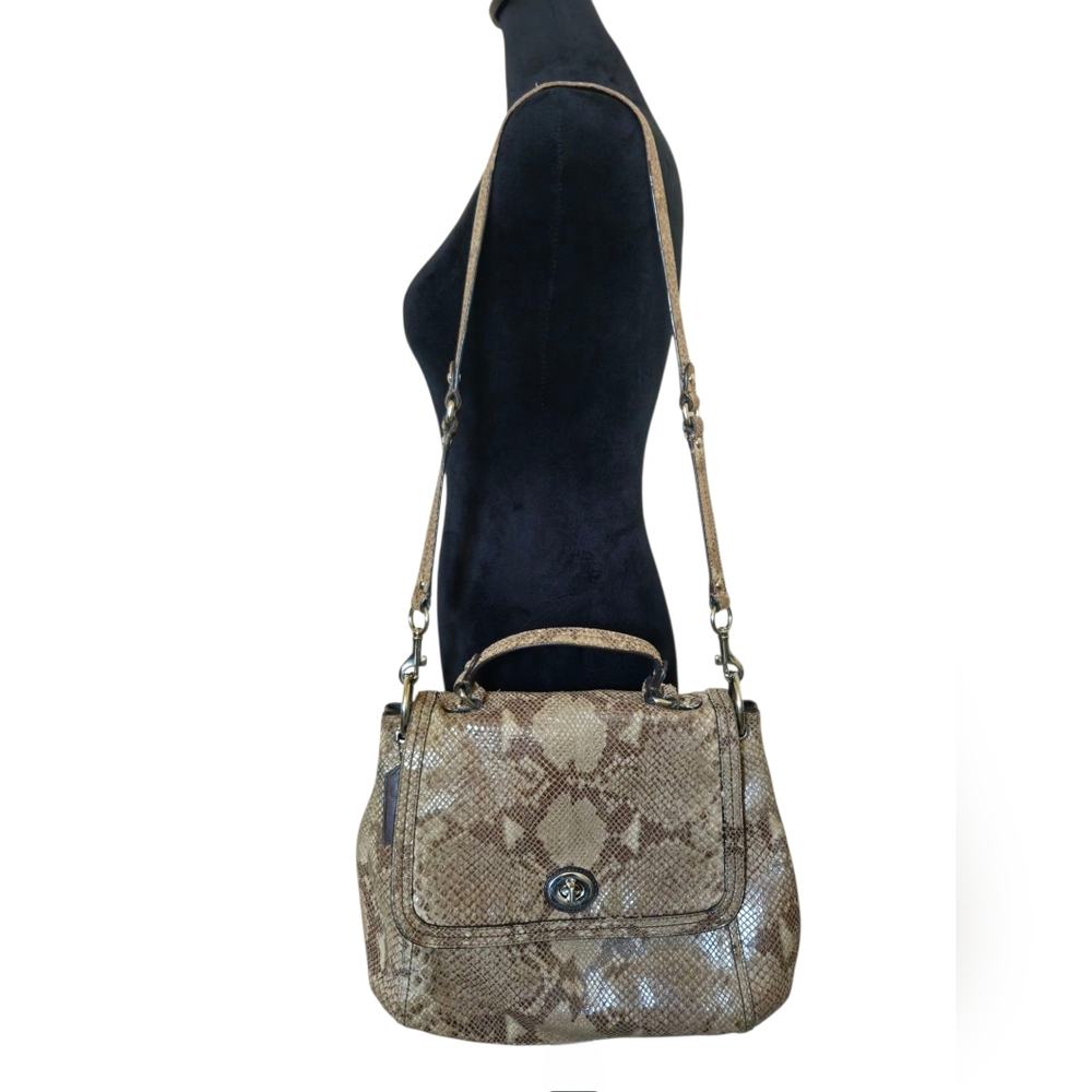 Coach Taupe Snake-Embossed Crossbody Bag - Picture 5 of 14